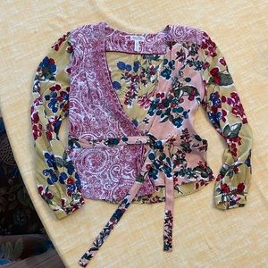 Meadow Rue by Anthropologie Wrap Tie Top